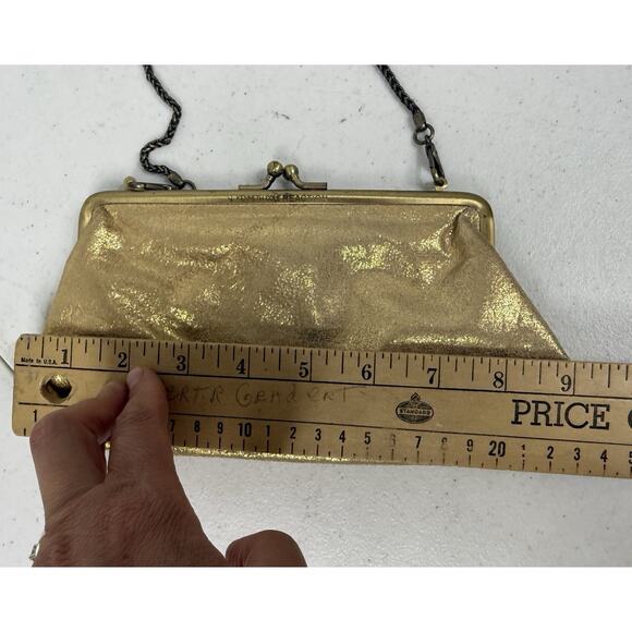 Vintage Kenneth Cole Reaction Gold Kiss‎ Lock Clutch Evening Bag - Picture 4 of 6